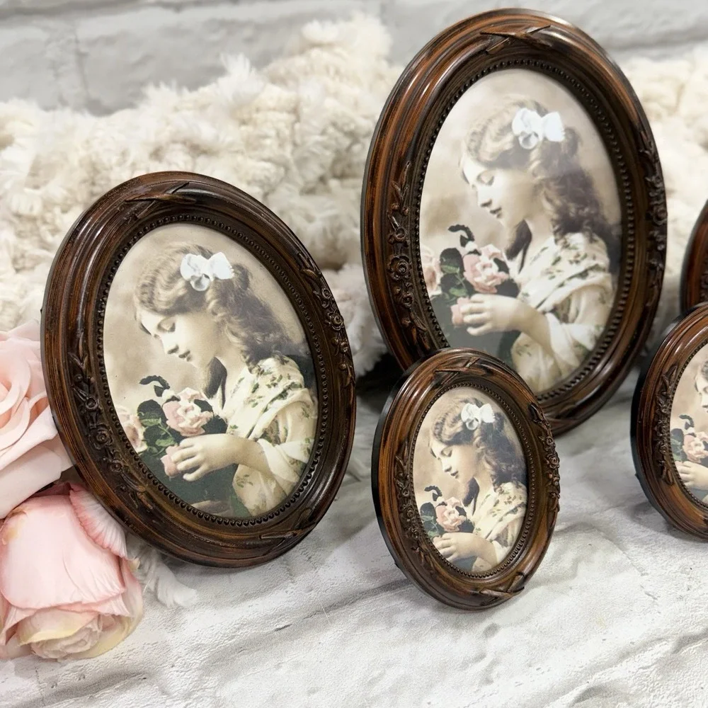 Vtg Victorian Style Ornate Faux Wood Picture Frames Set Of 5 Matching Frames NEW